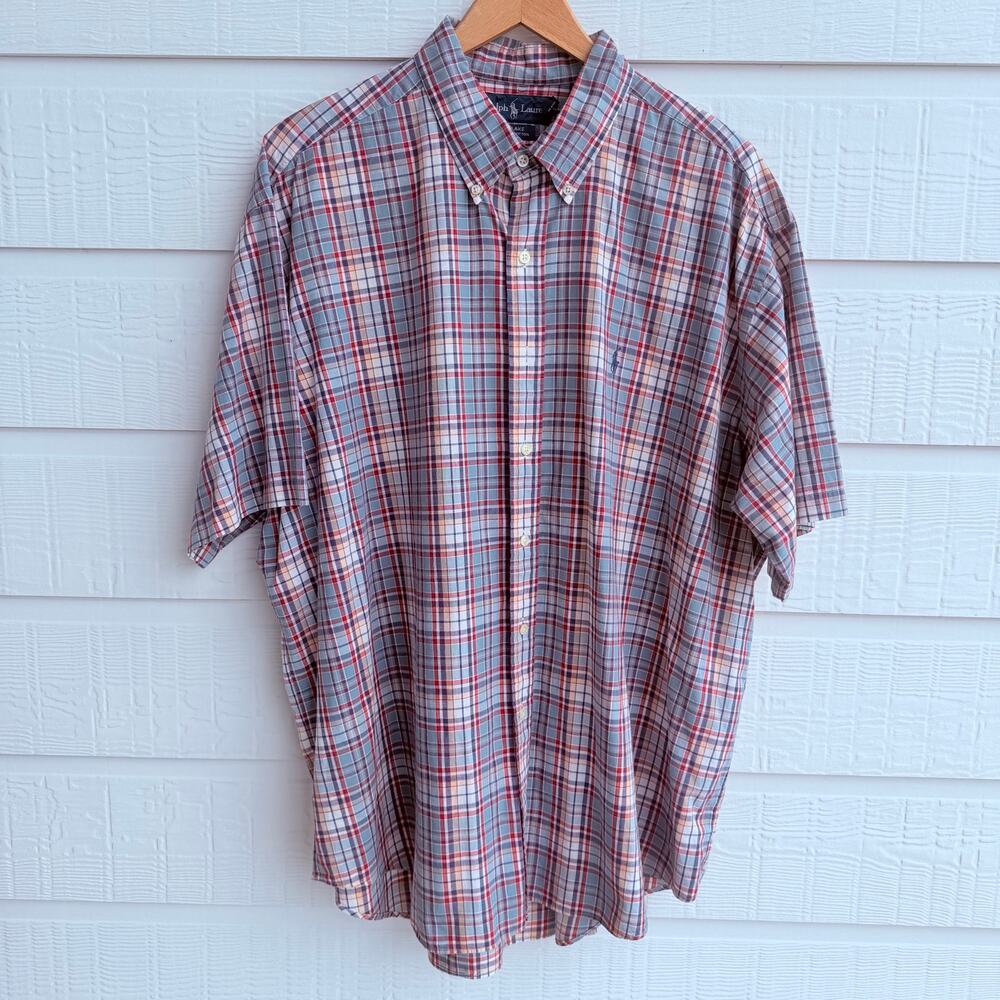 Ralph Lauren Blake Plaid Button Down Shirt 2XL Cotton Casual